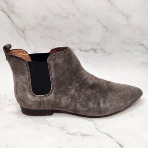 $25 SALE Madewell Nico Boots Grey Suede Ankle Booties Western Women's 9.5